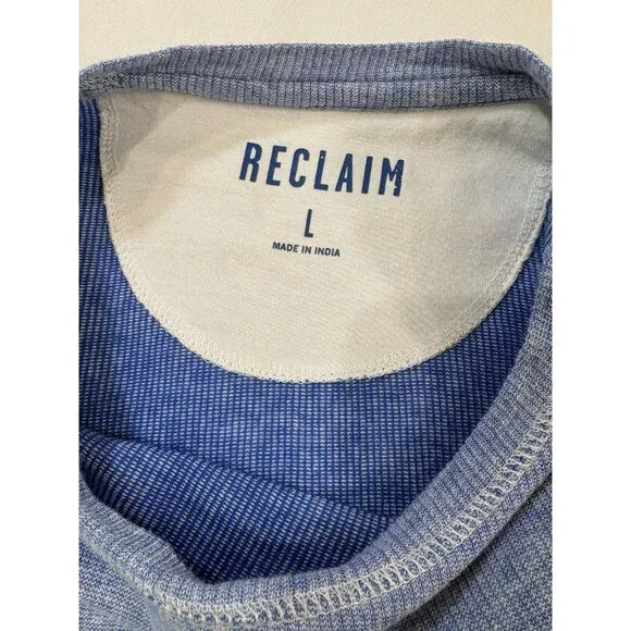 Reclaim Men’s Blue Drop Needle Long Sleeve Lightweight Thermal Size Large - Picture 4 of 5